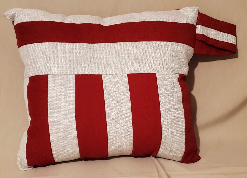 The Crimson Stripe Handle Pillow
