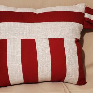The Crimson Stripe Handle Pillow