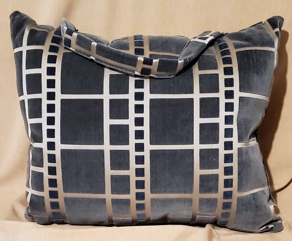 The Silver Grid Handle Pillow