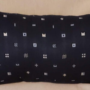 The blue symbols handle pillow