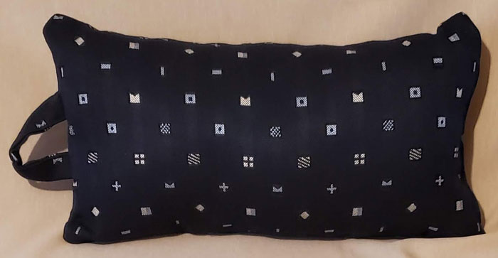 The blue symbols handle pillow
