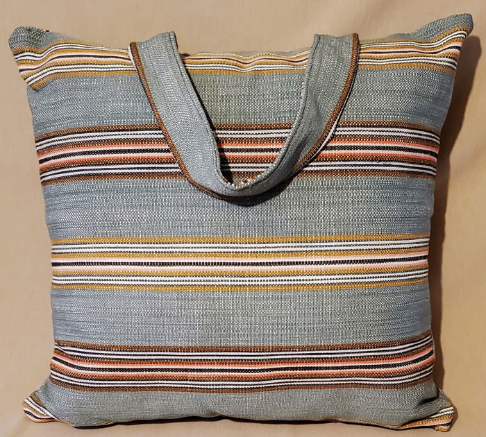The pin stripe handle pillow