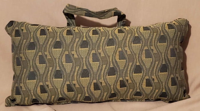 The Minty green abstract handle pillow