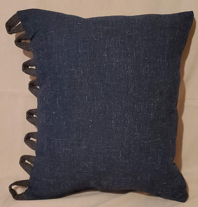 Almost blue fringe pillow - Image 2