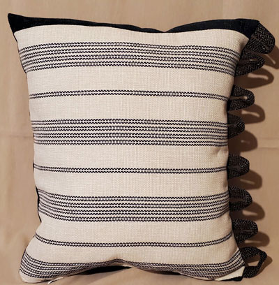 Almost blue fringe pillow