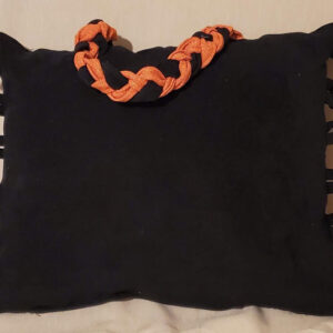 black midnight  fringe handle pillow