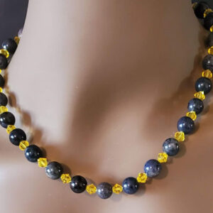 Swarovski Yellow and purple Dumoritierite Necklace