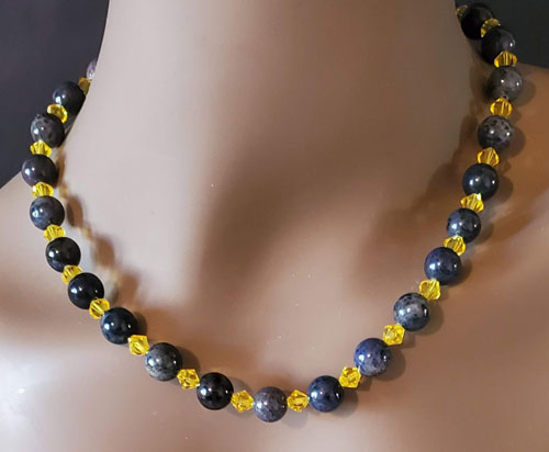Swarovski Yellow and purple Dumoritierite Necklace