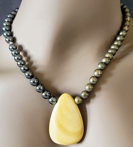 The Pyrite hematite Jasper necklace