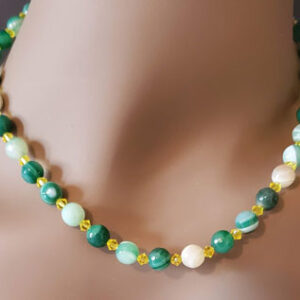 Green Agate swirl necklace