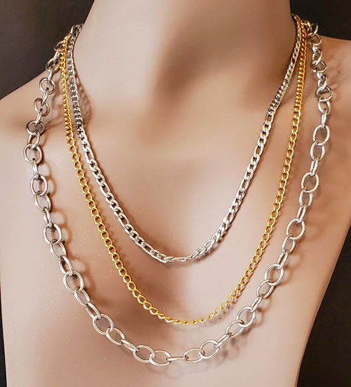 Three tier Stainless steel necklace