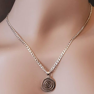 Stainless Steel Swirl Charm Necklace