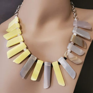 The Gray frosted Agate Spike Necklace