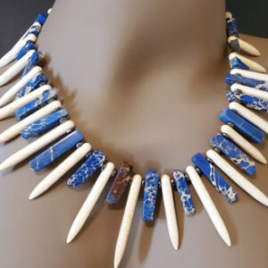 Howlite Spikes and Imperial jasper necklace