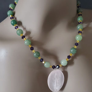 Pink Quartz pendant necklace
