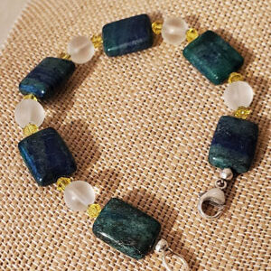 Azurite and crystals bracelet