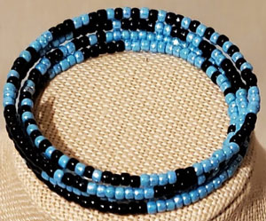 Black and Blue wire wrap bracelet