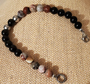 One end Black Obsidian bracelet
