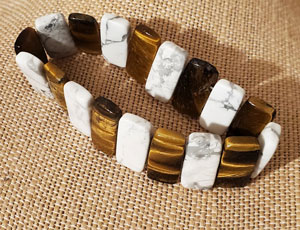 Tiger's eye and Howlite Stretch bracelet