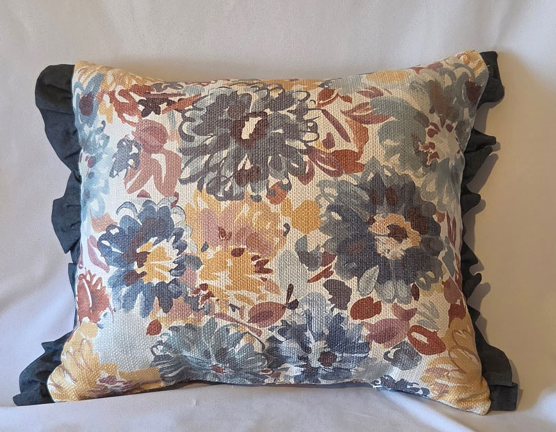 The Blue Ruffle Autumn Pillow